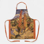 Tablier Peupliers sur une route à travers les collines de  (Recto)