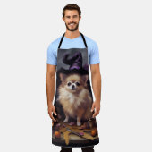 Tablier Peur d'Halloween Citrouille de Poméranie (Porté)