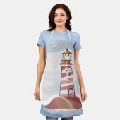 Tablier Phare classique | Aquarelle côtière océanique (Porté)