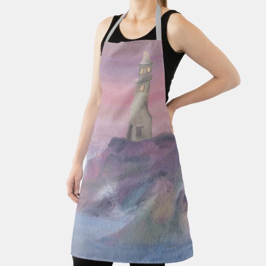 Tablier Phare Côtier Bluff Avec Ciel Rose (Insitu)