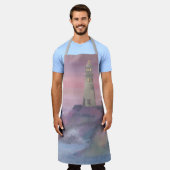 Tablier Phare de falaise côtière avec ciel rose (Porté)