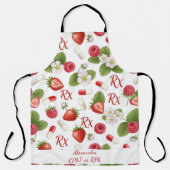 Tablier Pharmacie personnalisée de fraises et de capsules (Recto)