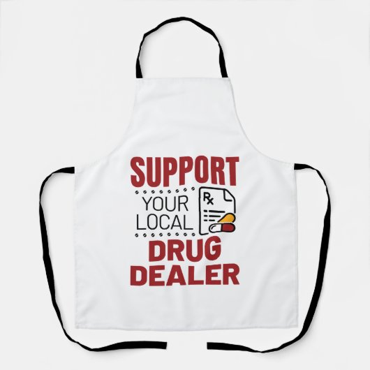 Tablier Pharmaciens Soutenez votre revendeur de médicament (Recto)