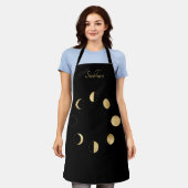 Tablier Phases de lune d'or personnalisées (Porté)