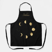 Tablier Phases de lune d'or personnalisées (Recto)