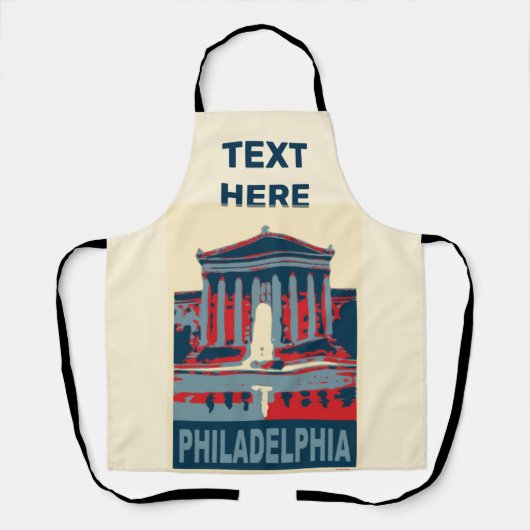 Tablier Philadelphie Design Abstrait ajouter du texte, Apr (Recto)