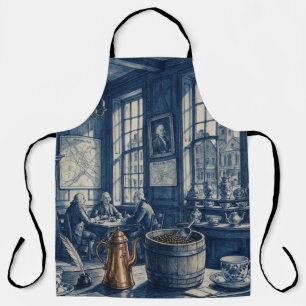 Tablier Philadelphie PA 1700’s Café Delft Bleu Ar