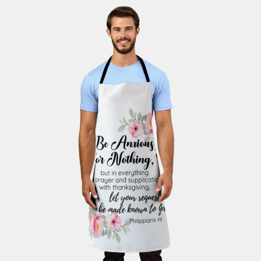 Tablier Philippiens 4:6 Soyez anxieux pour rien de rose fl (Porté)
