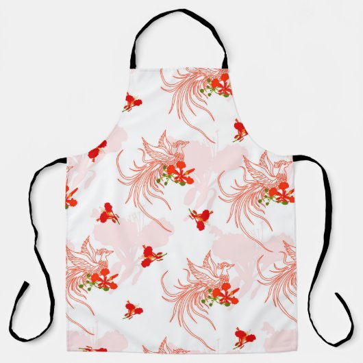 Tablier Phoenix Oiseau Et Phoenix Fleur Motif Sans Faille (Recto)