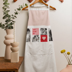 Tablier Photo Collage Couple   Cadeau moderne Valentines