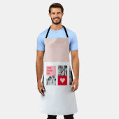 Tablier Photo Collage Couple | Cadeau moderne Valentines (Porté)