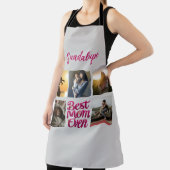 Tablier Photo Collage et nom tendance rose floral 5 (Insitu)