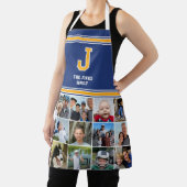 Tablier Photo Collage Famille Monogramme Marine Gold (Insitu)