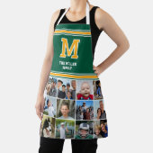 Tablier Photo Collage Family Monogram Green Yellow (Insitu)