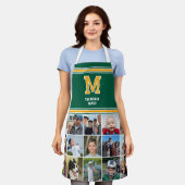 Tablier Photo Collage Family Monogram Green Yellow (Porté)