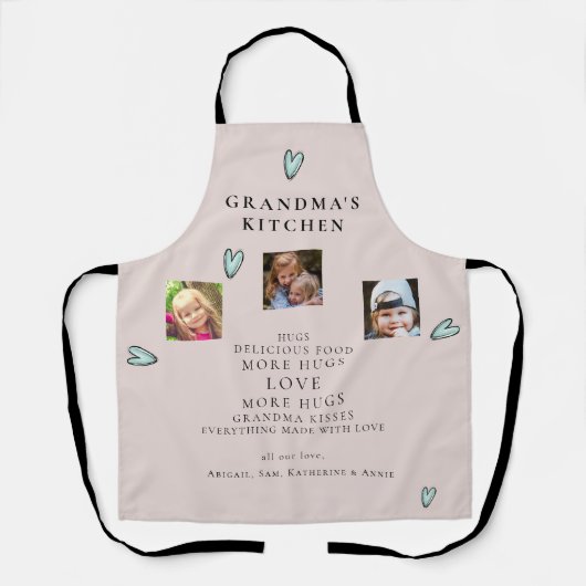 Tablier Photo Collage Grand-mère's Kitchen Foliage Apron (Recto)