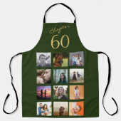 Tablier Photo Collage Green Gold 60e anniversaire (Recto)