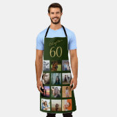 Tablier Photo Collage Green Gold 60e anniversaire (Porté)