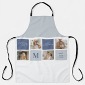 Tablier Photo Collage moderne & Bleu Happy Fête des pères  (Recto)