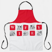 Tablier Photo Collage Moderne & Cadeau Rouge Pour Lovely W (Recto)