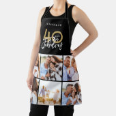 Tablier Photo collage noir et or 40e anniversaire moderne (Insitu)