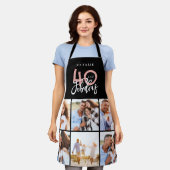 Tablier Photo collage noir et rose 40e anniversaire modern (Porté)