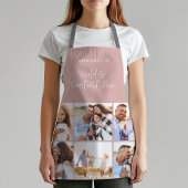 Tablier Photo collage rose girly moderne mères jour