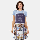 Tablier Photo collage rose violet moderne mères jour apron (Porté)
