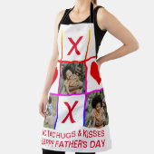 Tablier Photo Collage Tic Tac Toe Hugs Baisers Pères Long (Insitu)