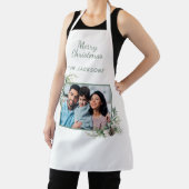 Tablier Photo de famille de Noël blanc nom de pin cône (Insitu)