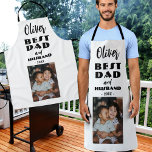 Tablier Photo de famille du meilleur père et du mari<br><div class="desc">Meilleur père et mari famille photo Keepsaké apéro. Ajoutez une photo,  le nom du père et tout texte. Un joli gardien pour un père et un mari. Cadeau pour Fête des pères,  anniversaire ou Noël.</div>