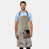 Tablier Photo de famille moderne beige | Heureuse Sainte P (Porté)