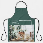 Tablier Photo de famille moderne | Joyeux Joyeux Joyeux Bé (Recto)