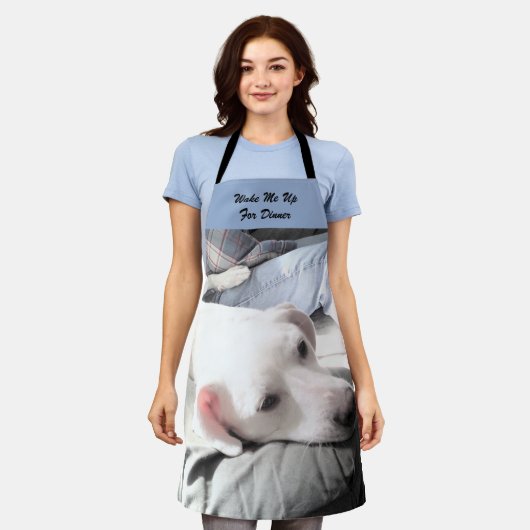 Tablier Photo de mignonette Lazy Dog Napping avant le dîne (Porté)