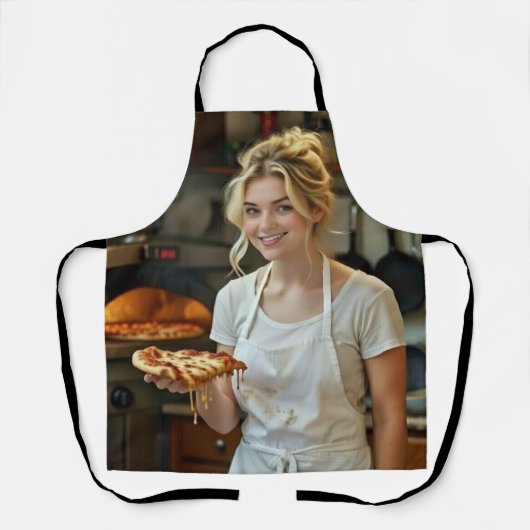 Tablier Photo de pizza à manger Personnaliser (Recto)
