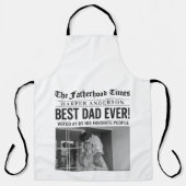 Tablier Photo du journal personnalisé Best Papa Ever (Recto)