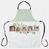 Tablier Photo Famille Collage Branché Avec Fleurs Cadeau (Recto)