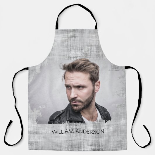 Tablier Photo Gris texturé moderne (Recto)