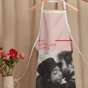 Tablier Photo moderne Cadeau de Valentines Rouge et Rose