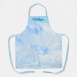 Tablier Photo Peaceful Light Blue Sky Nom personnalisé