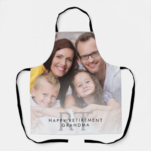 Tablier Photo superposition Monogramme Bonne retraite Gran (Recto)