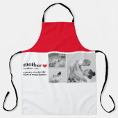 Tablier Photo & Texte Moderne Coeur Rouge Mère Cadeau (Recto)