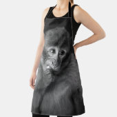 TABLIER PHOTOGRAPHIE DE SINGE NOIR À PEU PRÈS CONCENTRÉE (Insitu)