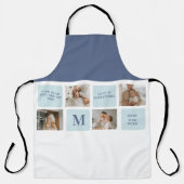 Tablier Photos de Collage moderne Bleu Meilleurs Pères Cad (Recto)