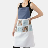 Tablier Photos de Collage moderne Bleu Meilleurs Pères Cad (Insitu)