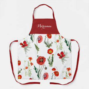 Tablier Photos de couleur rouge à l'aquarelle