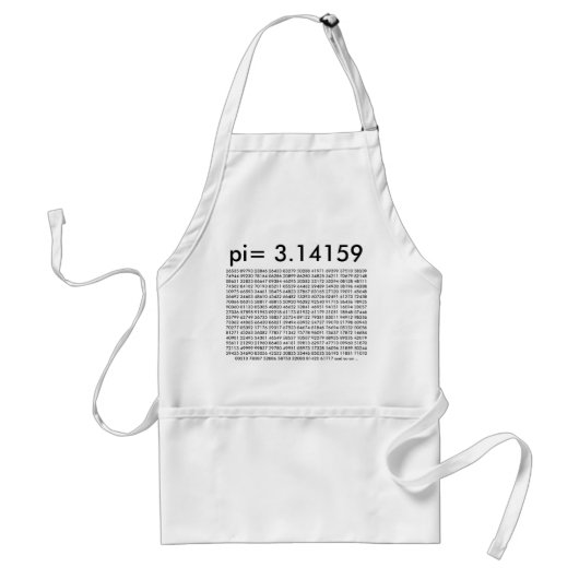 Tablier pi= 3.14159 et ainsi de suite sur les chiffres de (Devant)
