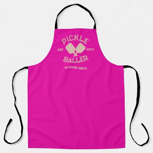 Tablier Pickle Baller Pickleball Collegiate Typographie (Recto)