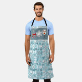 Tablier Pickleball Joie Noël Blue White Reindeer (Porté)