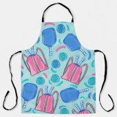 Tablier Pickleball Paddles et Balls Blue Kitchen (Recto)